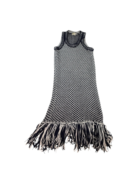 Michael Kors Dresses & Skirts - Michael Kors Navy White Knit Fringe Sleeveless Dress Women’s Size Medium